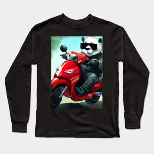 Motorcycle Panda Long Sleeve T-Shirt